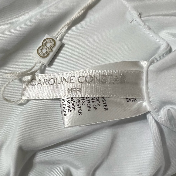 Caroline Constas Nova Off-Shoulder Puff Sleeve One Piece in Green Palm Leaf XS - Picture 7 of 10